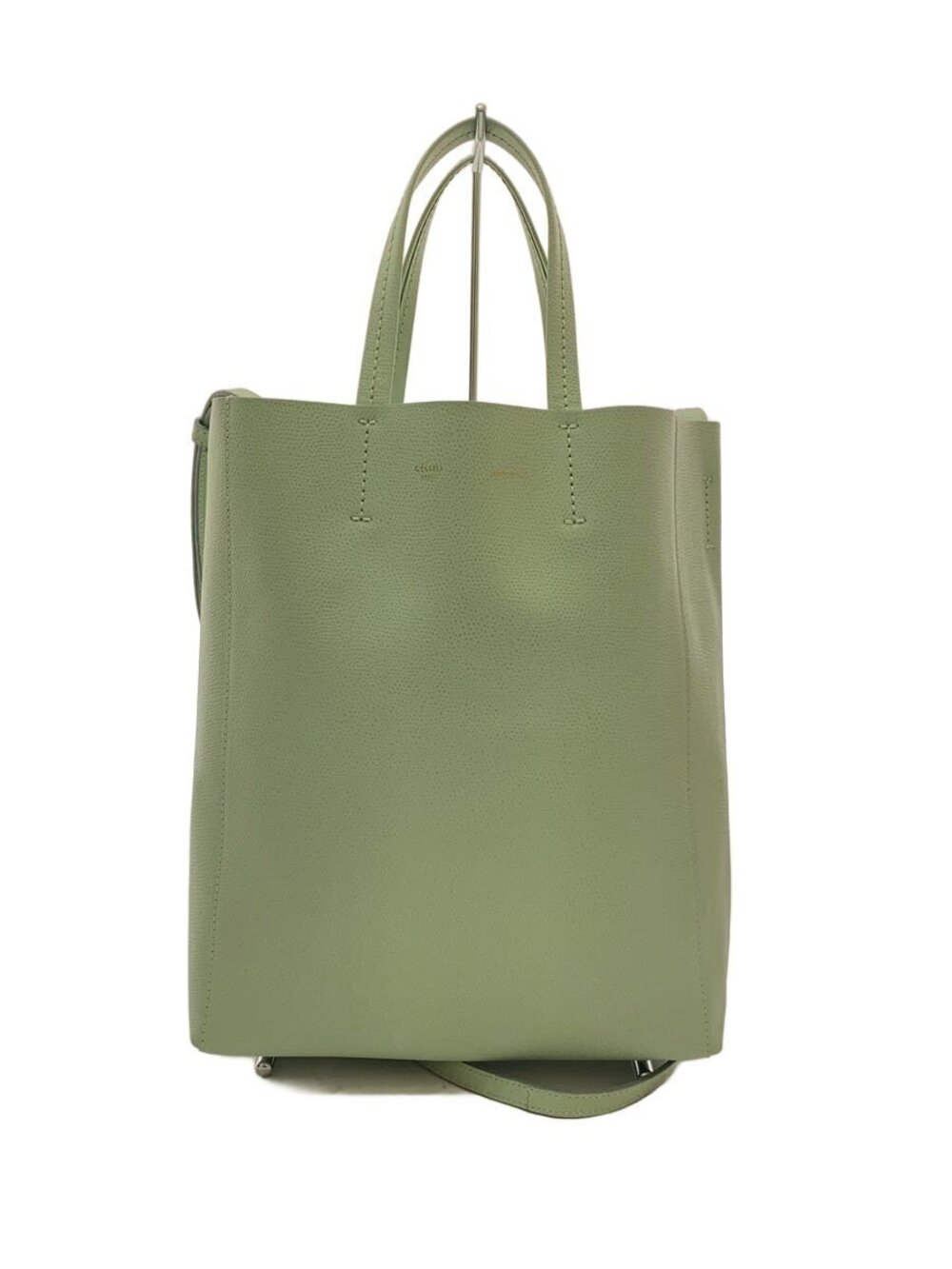 Celine Vertical Cabas Shoulder Bag Leather Green